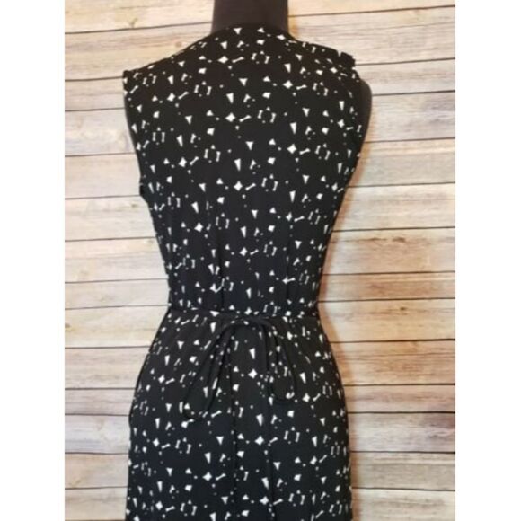 KENNETH COLE New York Black Sleeveless Knee Length Wrap Dress Small - Picture 7 of 9
